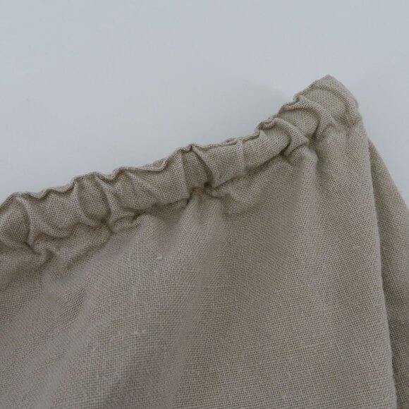 Outfit JPR Womens Large Solid Beige Pure Linen Skirt Drawstring Waist Lagenlook - Picture 11 of 15